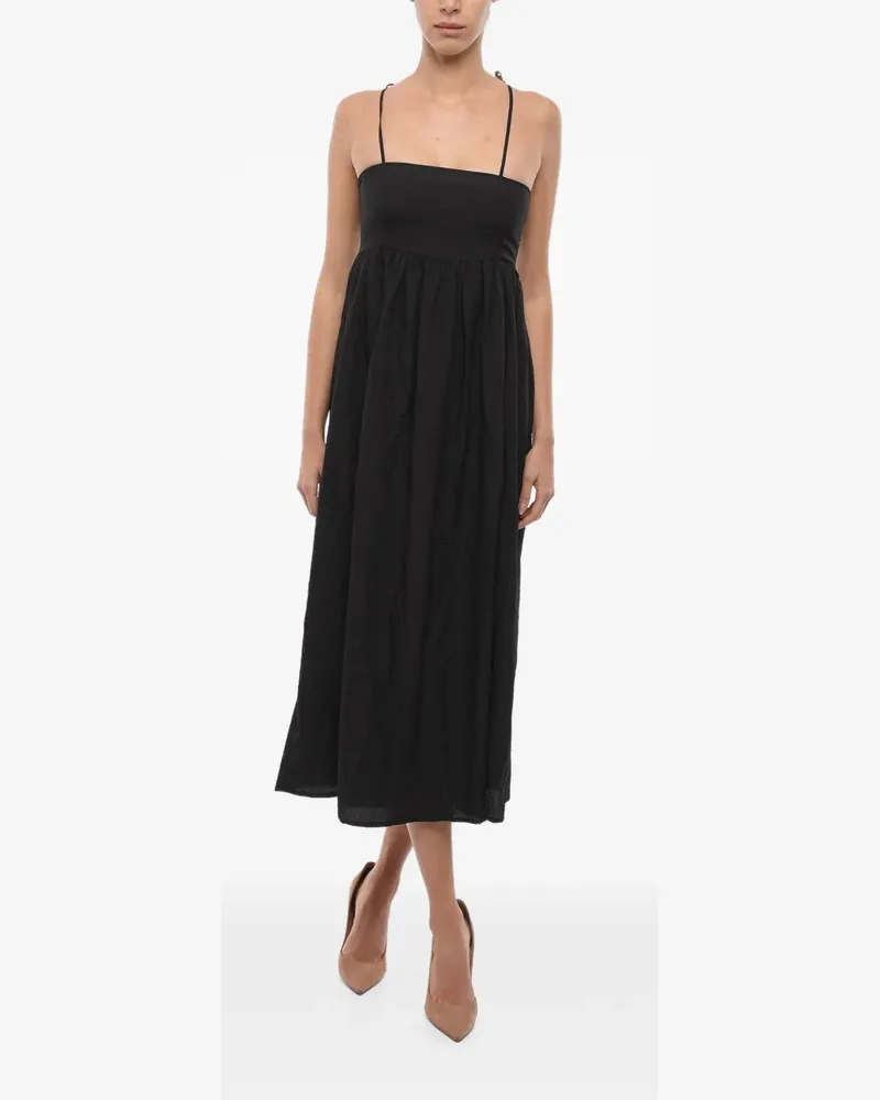Notes du Nord Midikleid mit eckigem Ausschnitt - Schwarz Schwarz