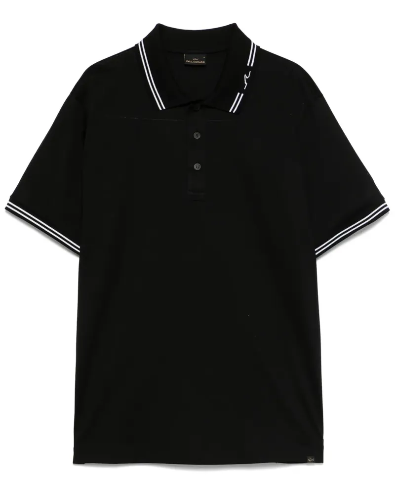 Paul & Shark Poloshirt mit Streifendetail - Schwarz Schwarz