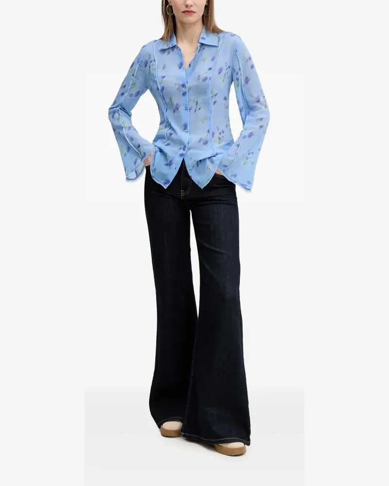 HUGO BOSS Hemd mit Blumenmuster - Blau Blau