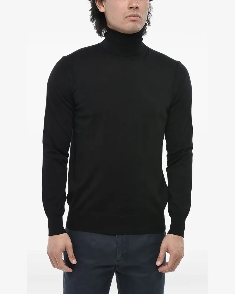 Paolo Pecora Milano Gestrickter Pullover mit Stehkragen - Schwarz Schwarz