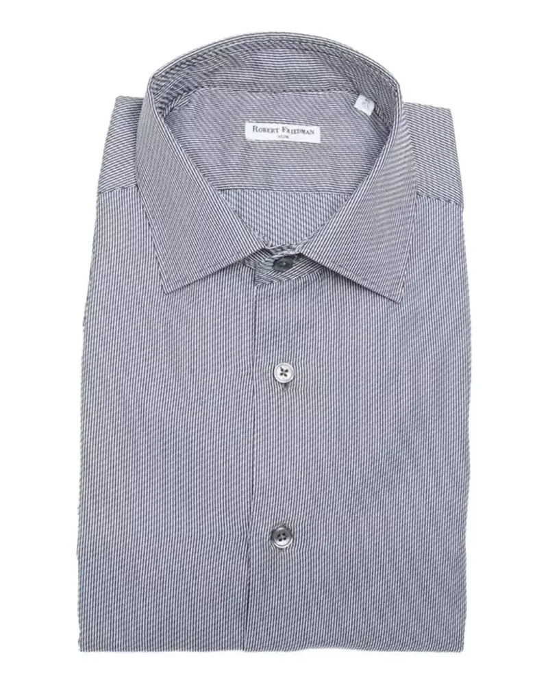 Robert Friedman Gestreiftes Slim-Fit-Hemd - Blau Blau