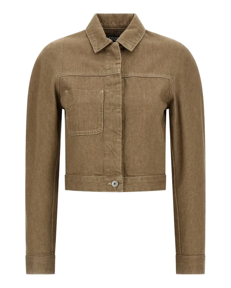 Jacquemus The Ovalo cargo cotton jacket - Nude Nude