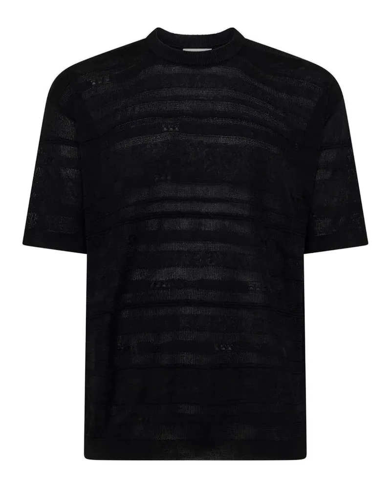 Laneus Gestricktes T-Shirt - Schwarz Schwarz