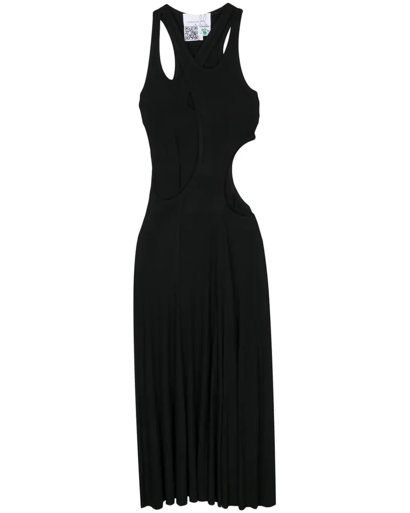 Natasha Zinko Gerafftes Kleid mit Cut-Out - Schwarz Schwarz