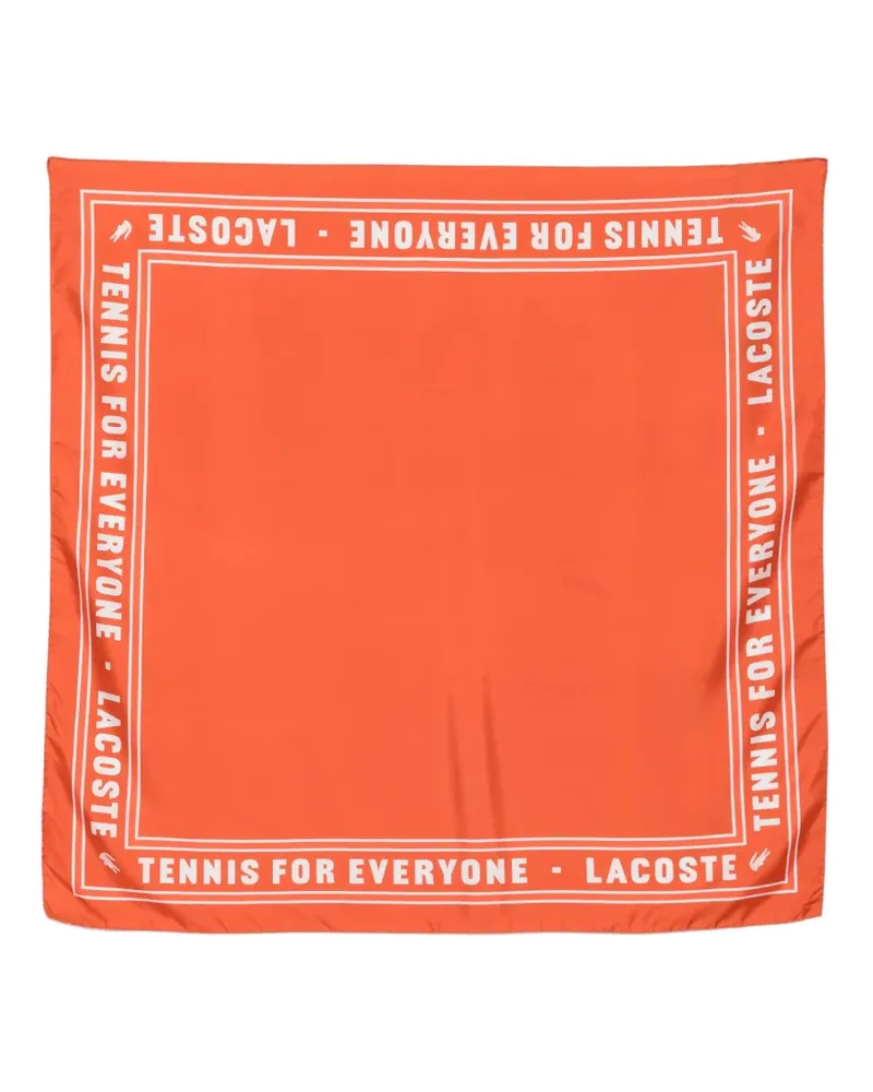 Lacoste logo-print silk scarf - Orange Orange