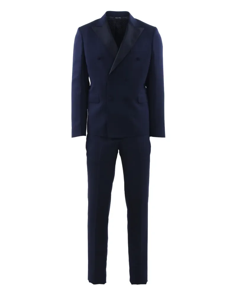 Brian Dales Doppelreihiger Anzug - Blau Blau