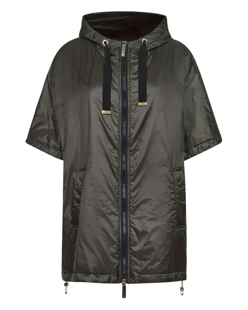 Max Mara Kurzärmeliger Regenmantel mit Kapuze - Schwarz Schwarz