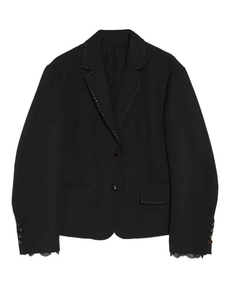 Renli Su Blazer mit Spitzenbesatz - Schwarz Schwarz