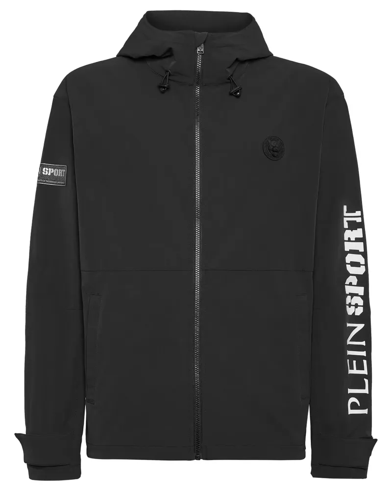 Philipp Plein Kapuzenjacke mit Logo-Print - Schwarz Schwarz