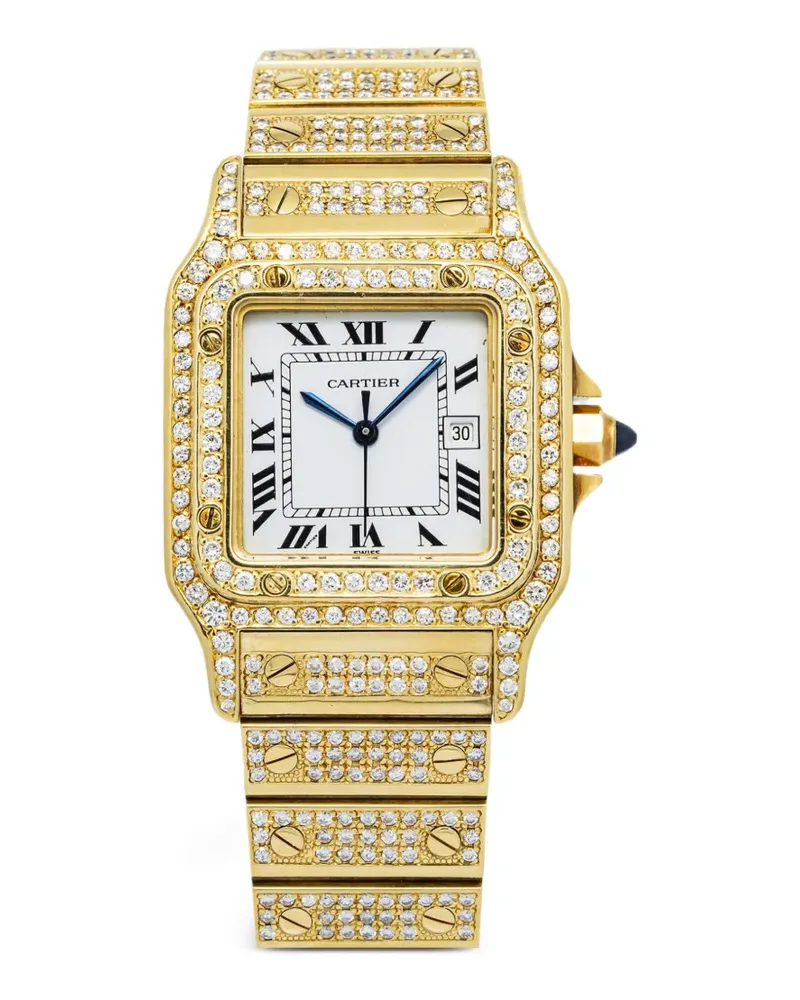 Cartier Santos Galbée Armbanduhr mit Diamanten 35mm - Weiß Weiß