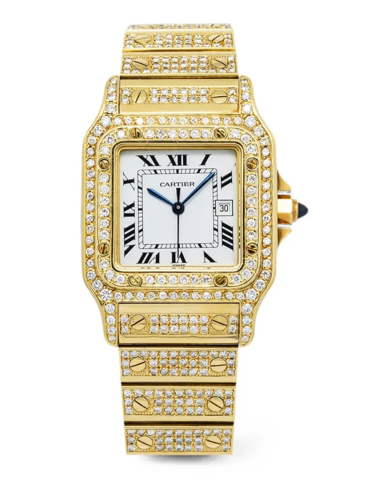 Cartier Santos Galbée Armbanduhr mit Diamanten 35mm - Weiß Weiß