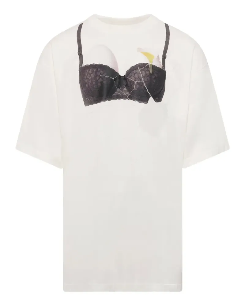 Doublet Egg Bra T-Shirt mit grafischem Print - Weiß Weiß