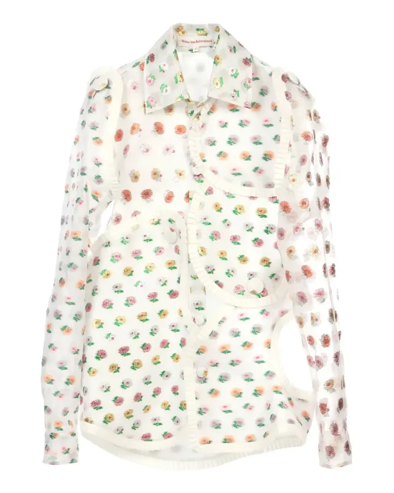 Walter van Beirendonck Arp Art ruffles shirt - Weiß Weiß