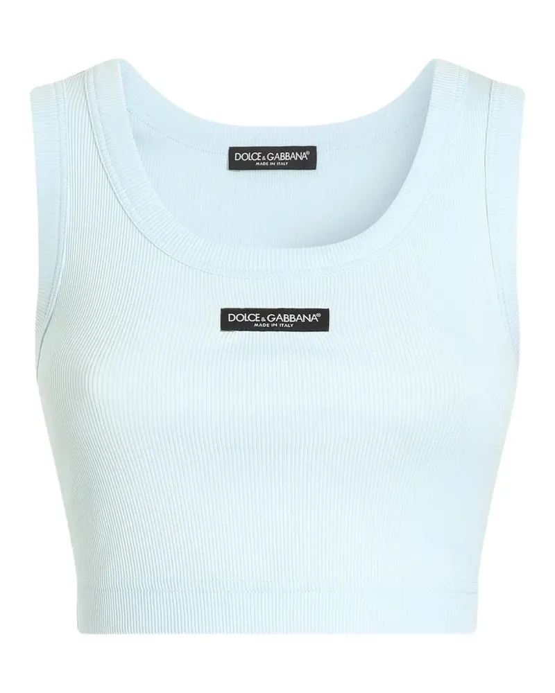 Dolce & Gabbana Cropped Tank-Top mit Logo - Blau Blau