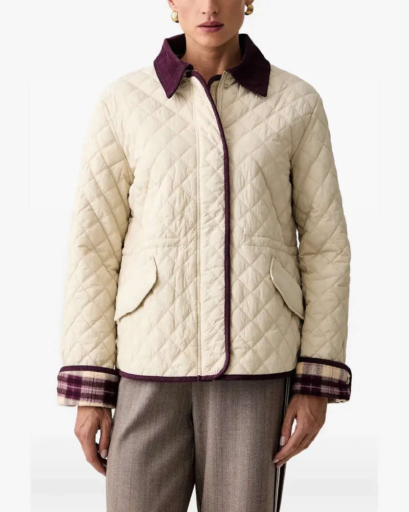 Silvian Heach quilted corduroy-collar jacket - Nude Nude