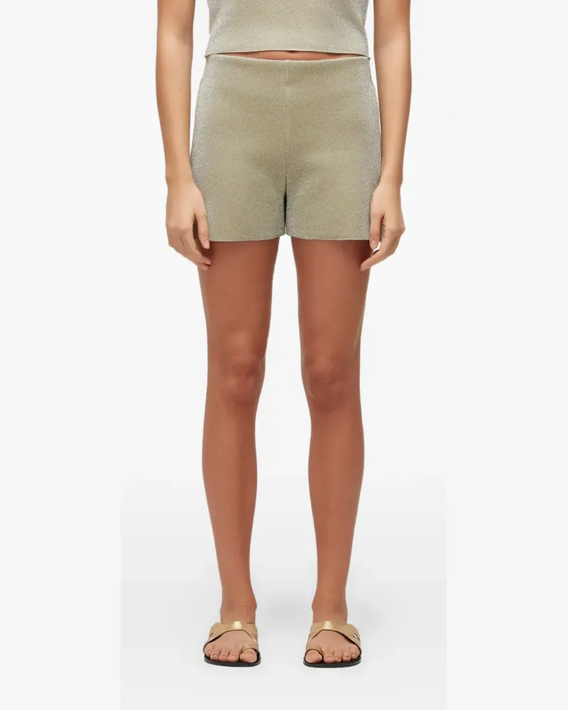 Osklen metallic-effect mini shorts - Nude Nude