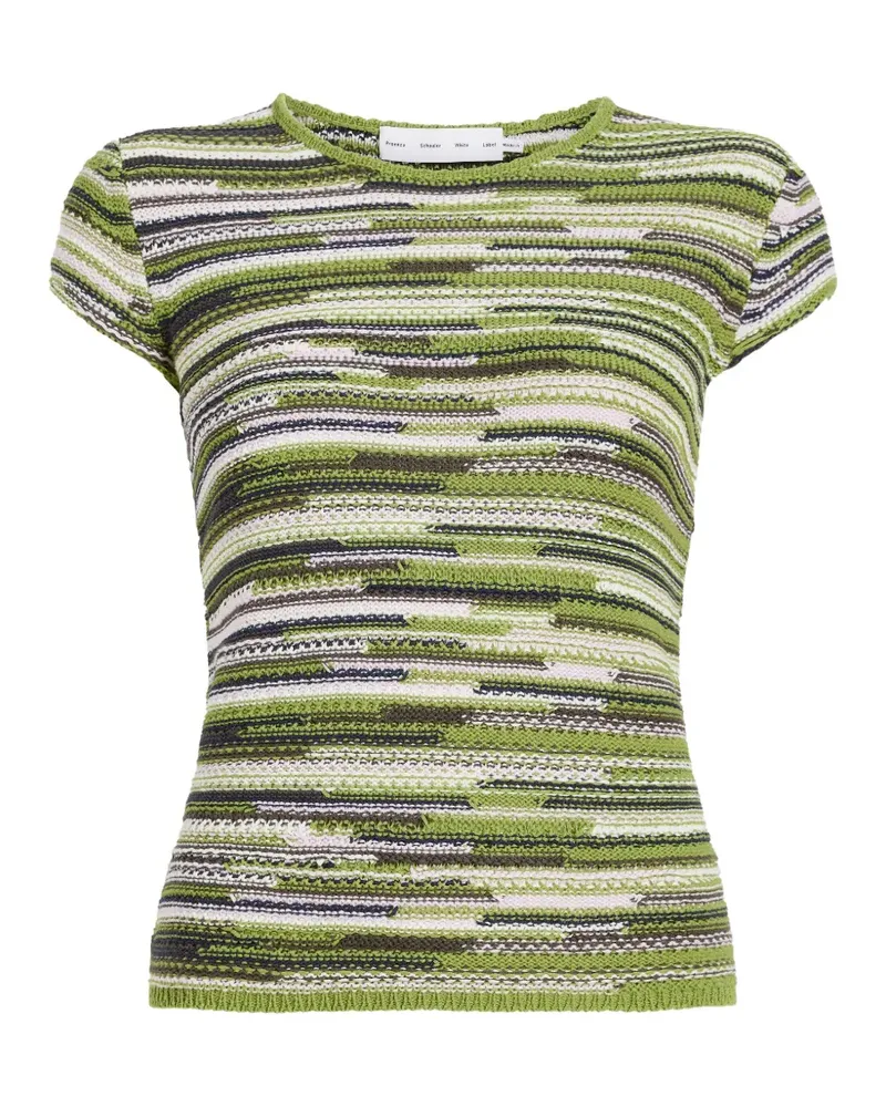 Proenza Schouler Geripptes Veya Strick-T-Shirt - Grün Grün