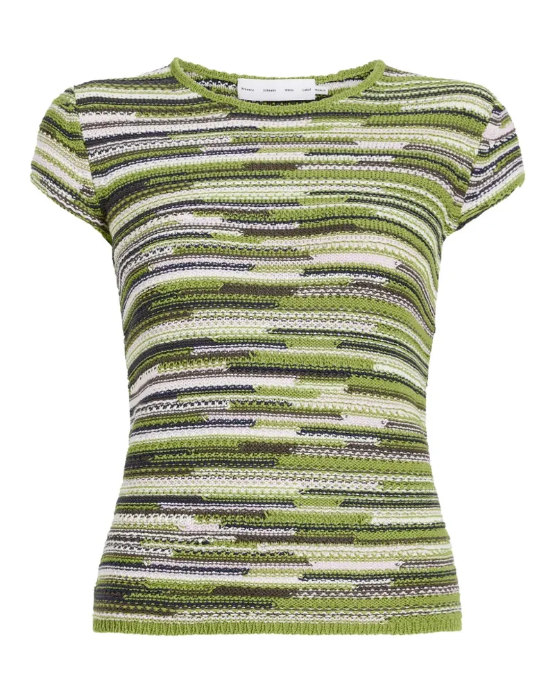 Proenza Schouler Geripptes Veya Strick-T-Shirt - Grün Grün