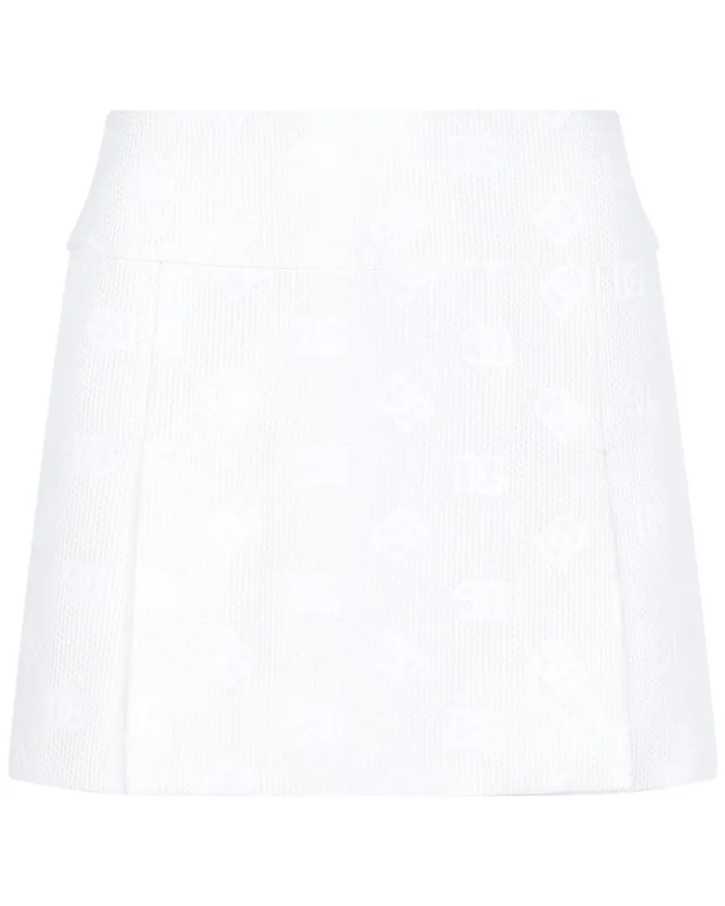 Dolce & Gabbana Gestrickter DG Minirock - Weiß Weiß