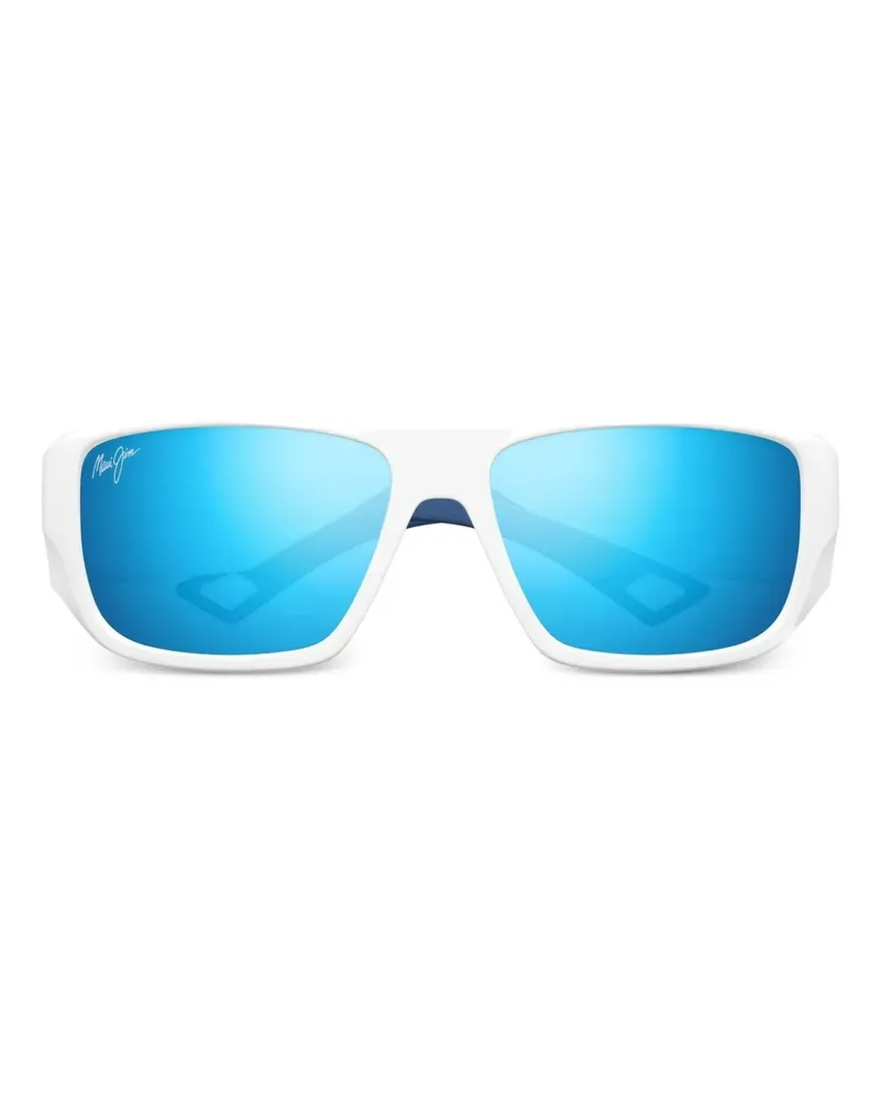 Maui Jim Keha Sonnenbrille mit eckigem Gestell - Weiß Weiß