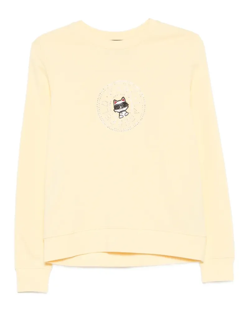 Karl Lagerfeld Ikon rhinestone-embellished cotton sweatshirt - Gelb Gelb