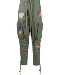 Greg Lauren Cargohose im Patchwork-Look Grün