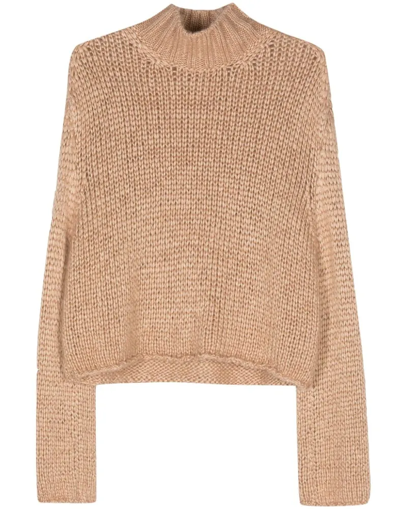 forte_forte Pullover mit Stehkragen - Nude Nude