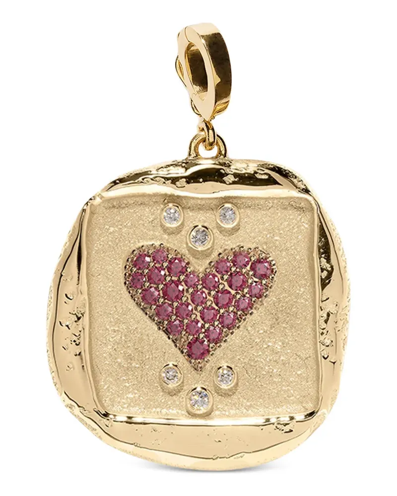 AZLEE Amour Rubin- und Diamantanhänger - Gold Gold