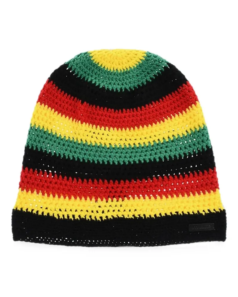 Dsquared2 crochet-knit striped beanie hat - Schwarz Schwarz