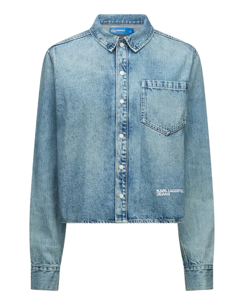 Karl Lagerfeld Jeanshemd mit kastigem Schnitt - Blau Blau