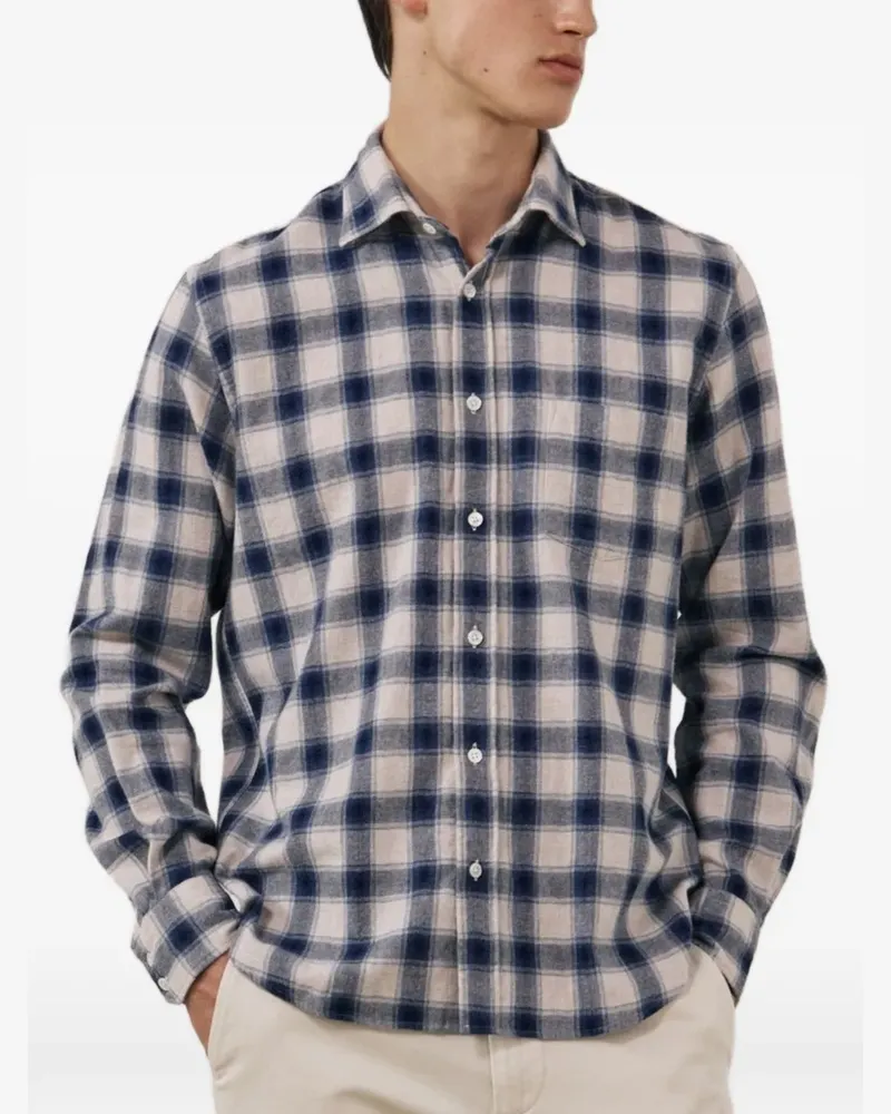 Hartford Paul check-print long-sleeve shirt - Nude Nude