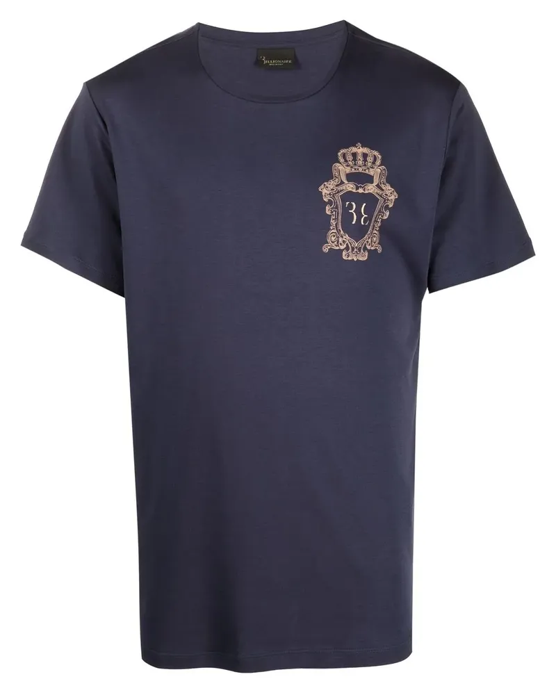 Billionaire T-Shirt mit Logo-Stickerei - Blau Blau