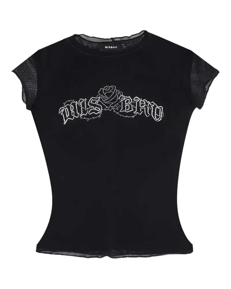 MISBHV logo-crystal T-shirt - Schwarz Schwarz