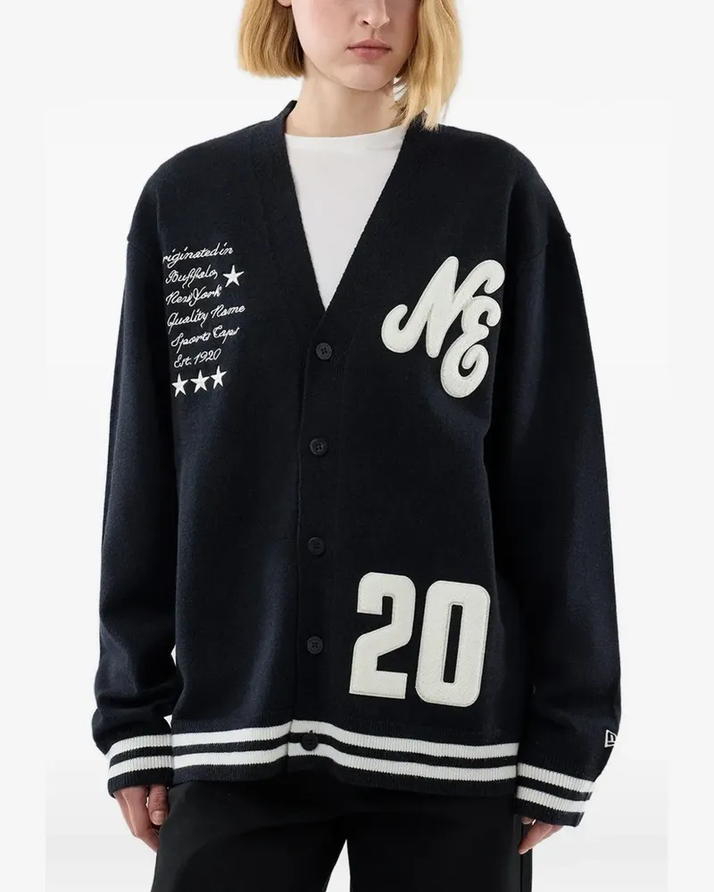 New Era Heritage logo-patch button-up cardigan - Blau Blau