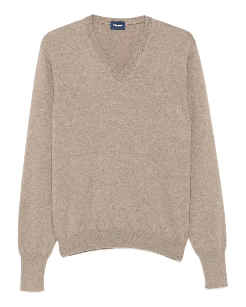 Drumohr  Kaschmirpullover mit V-Ausschnitt - Braun Braun