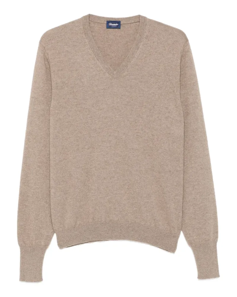Drumohr  Kaschmirpullover mit V-Ausschnitt - Braun Braun