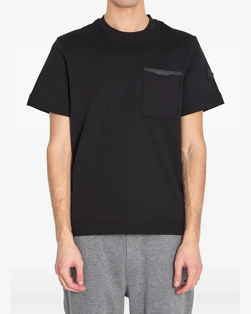 Moncler T-Shirt mit Brusttasche - Schwarz Schwarz