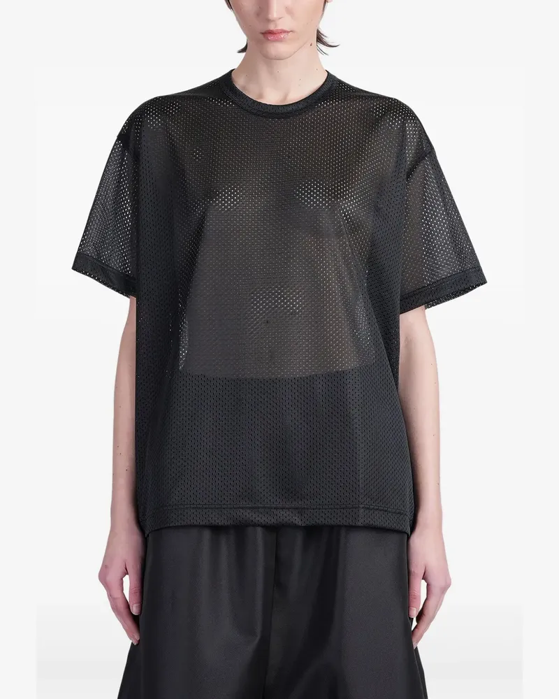 Comme des Garçons T-Shirt mit Lochmuster - Schwarz Schwarz