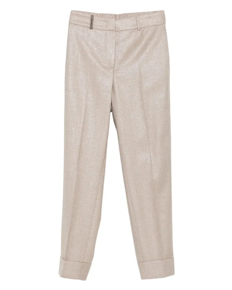 Peserico Hose mit Metallic-Detail - Nude Nude