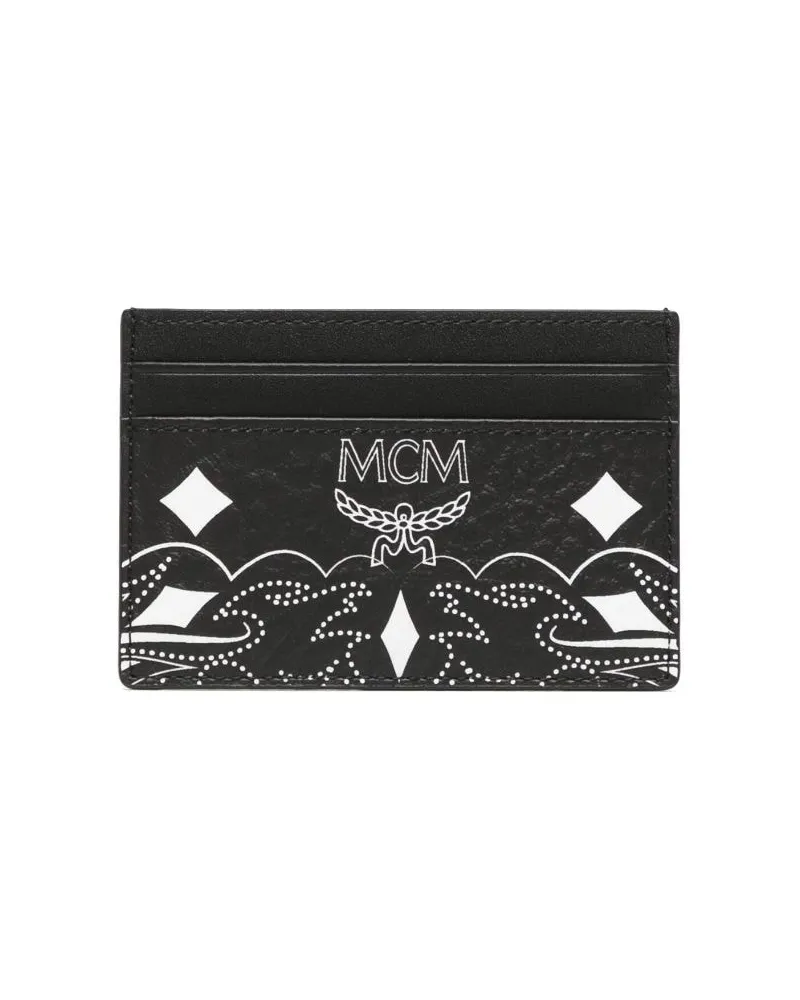MCM Aren Kartenetui mit Bandana-Print - Schwarz Schwarz