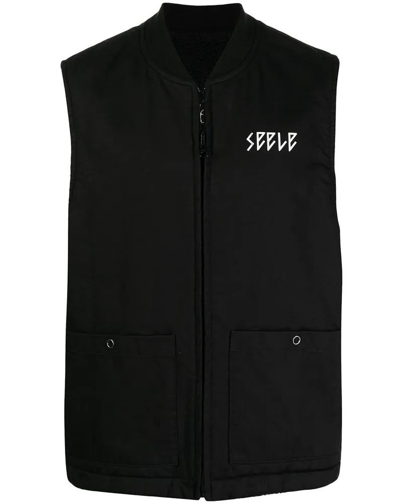 Undercover Wendbare Weste mit Slogan-Print - Schwarz Schwarz