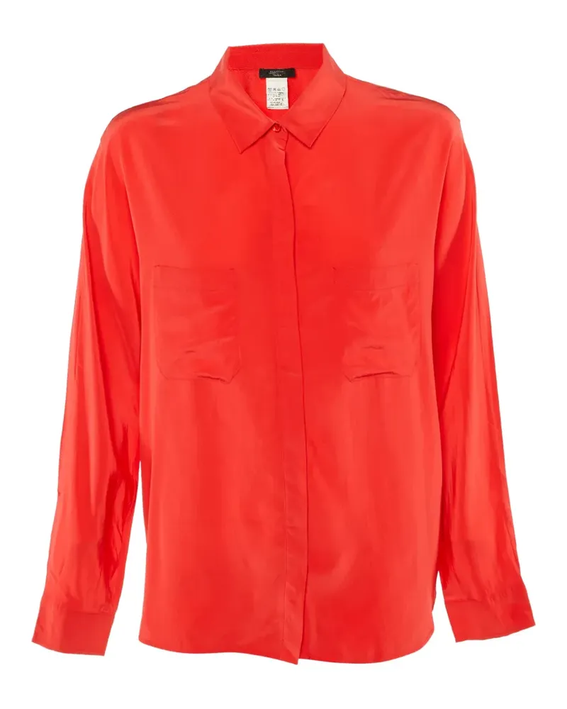 Max Mara button-down long-sleeve silk shirt - Rot Rot