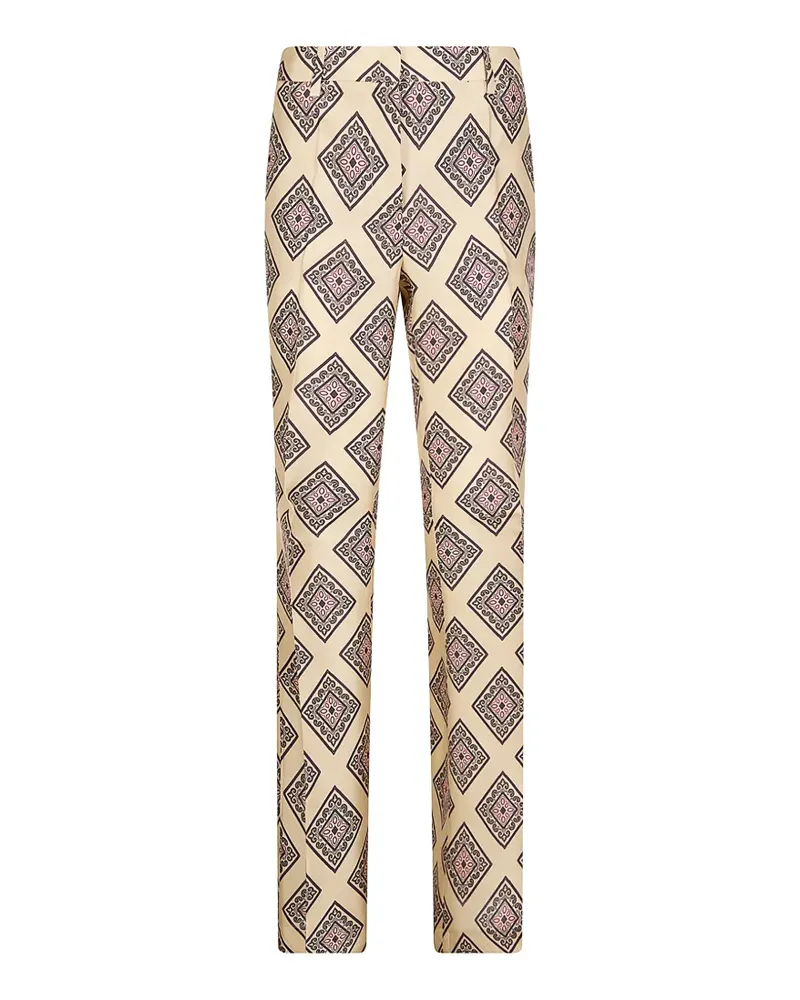 Alberto Biani geometric-print trousers - Nude Nude