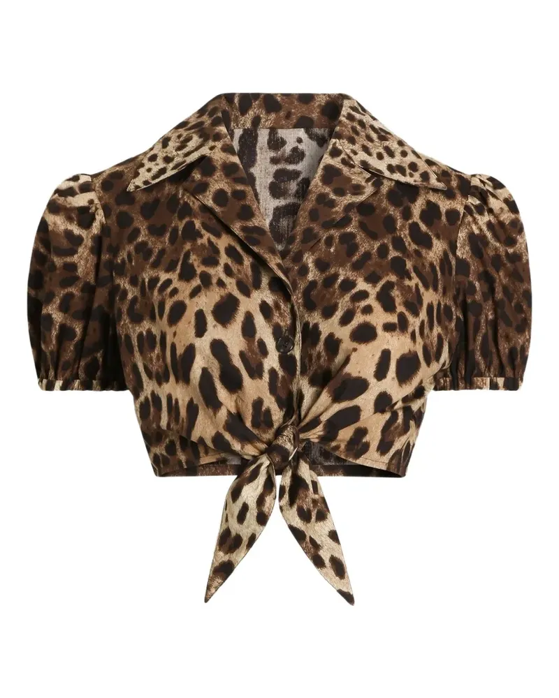 Dolce & Gabbana Popeline-Shirt mit Leo-Print - Nude Nude