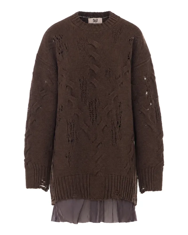 Aniye By Maxipull Tina distressed cable-knit mini dress - Braun Braun