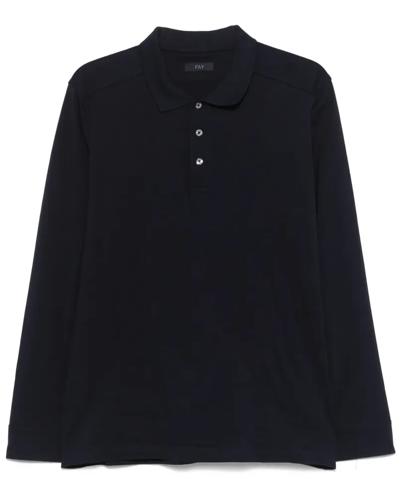 Fay Klassisches Poloshirt - Blau Blau