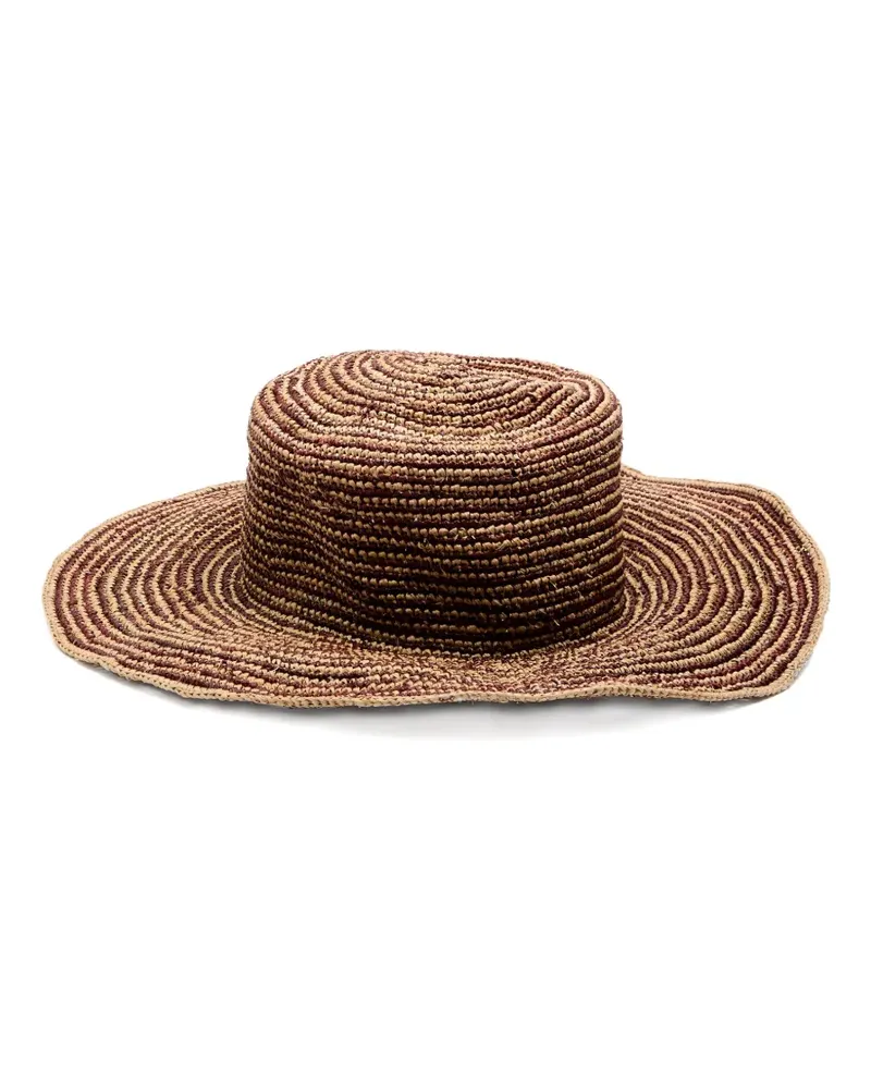 Sensi Studio crochet straw hat - Nude Nude