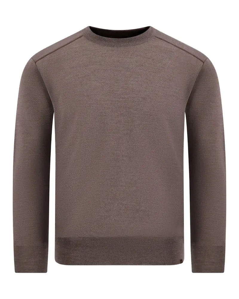 Paul & Shark suede-panel crew-neck sweater - Braun Braun