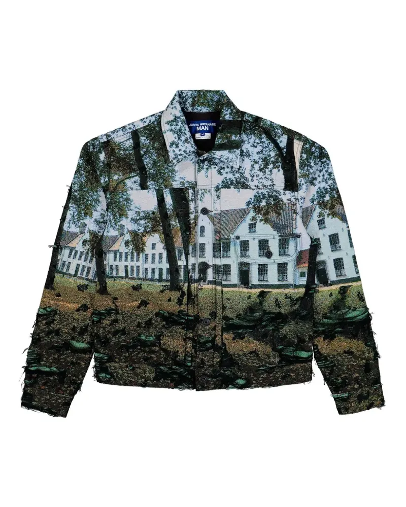 Junya Watanabe Hemdjacke mit Landschafts-Motiv - Grün Grün