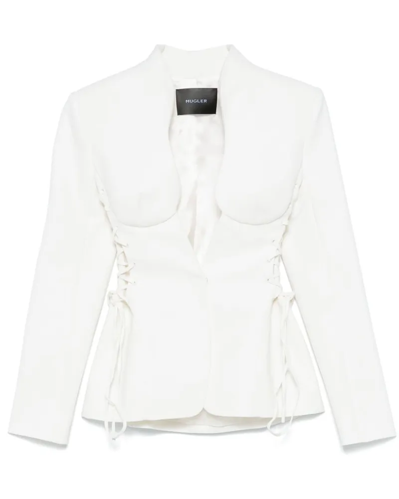 Thierry Mugler Jacke mit Schnürung - Weiß Weiß